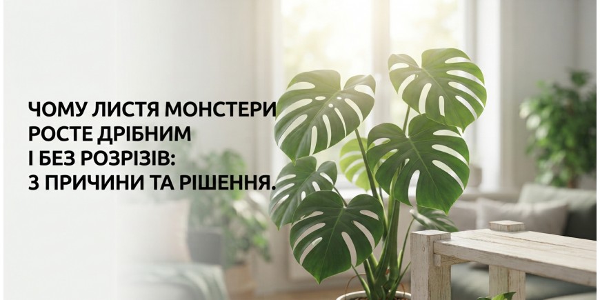 Чому нове листя монстери росте дрібним і без розрізів?